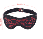 Red Lace Sexy Blindfold for Intimate Couples Foreplay, adjustable mask for sensory exploration.