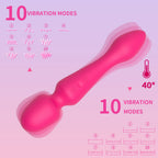 10-frequency vibration-Insertable Wand Vibrator with Dual Motors