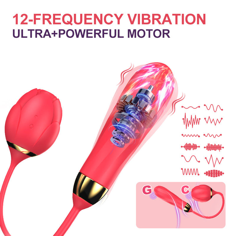 G-spot vibrator rose-shaped : Stimulates the G-spot and clitoris with suction