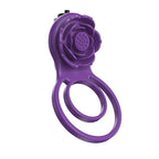 Rose Vibrating Couple’s Cock Ring with Dual Clit Flicker