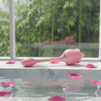 Lotus Flower Shape Vibrator Tongue Licking 12 Modes for women