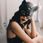 Leather Fox Mask for Women worn by a model, showcasing its sleek design and adjustable fit.