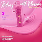 Remote Control Rotating Thrusting Ride-On Vibrator with three types for enhanced stimulation and pleasure.