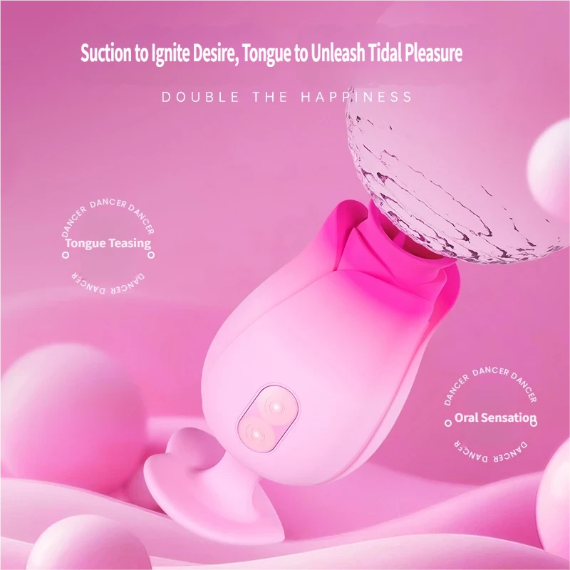 Tulip 10 Lick IPX7 Silicone Bio Tongue with suction, designed for intimate pleasure and discreet use.