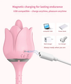 Lotus Flower Shape Vibrator Tongue Licking 12 Modes for women