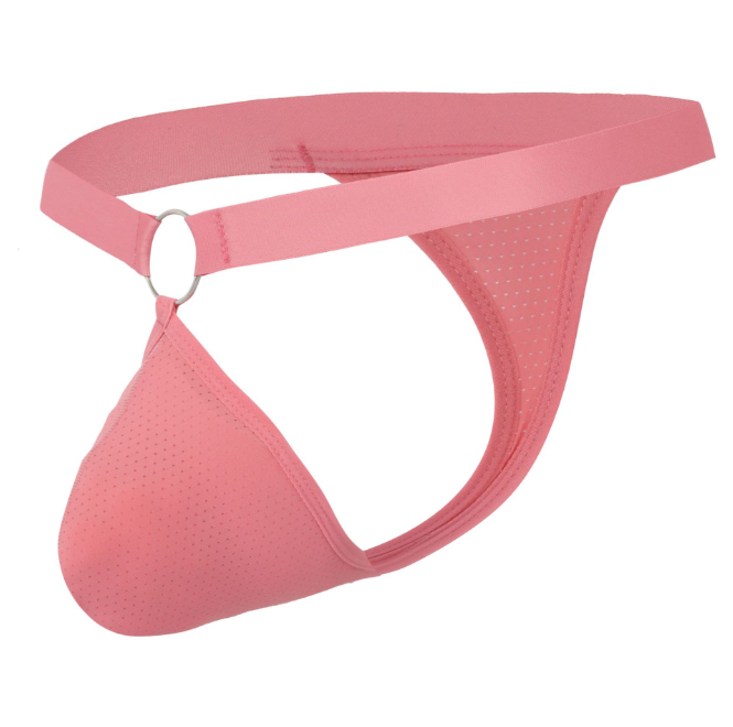 Men’s Low-Rise Mesh Thong -pink