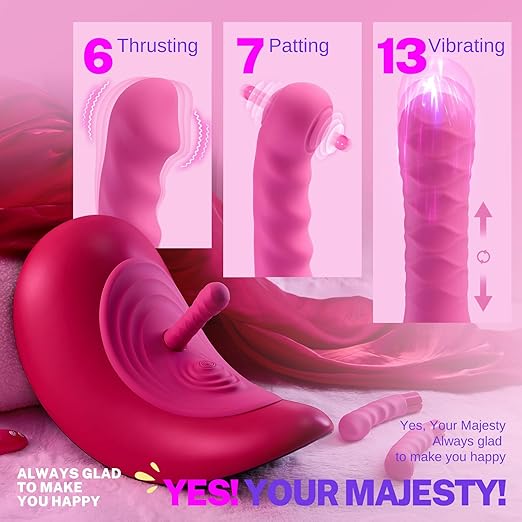 Remote Control Rotating Thrusting Ride-On Vibrator features thrusting, patting, and vibrating functions to enhance pleasure.