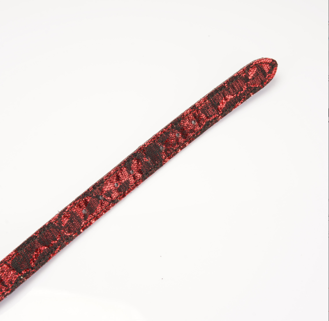 Red Lace Sexy Blindfold for Intimate Couples Foreplay - Adjustable mask for sensory experience