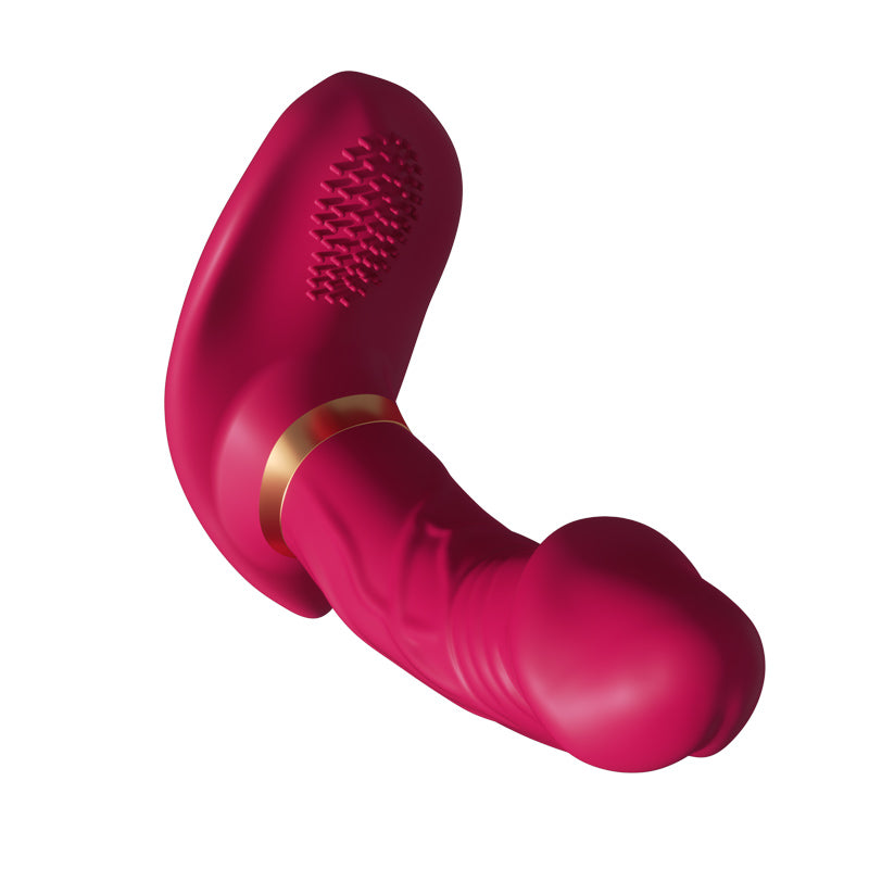 Rose red rotating wearable dual-head vibrator with remote control