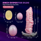 8 Inch 5 Eggs Ovipositor Knotted Dildo - Alien Fantasy