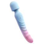 Blue Pink Gradient Heating Dildo Wand – 7 Vibration Modes, made of medical-grade silicone, lightweight and portable.