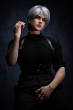 185cm Caucasian Silver-Haired Male Sex Doll with Gothic Style