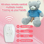 Plush Teddy Bear Pillow Thrusting Dildo with wireless remote control and multiple modes for hands-free pleasure.