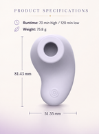Mini suction vibrator size, weight, charging time, and battery runtime specifications