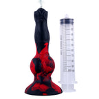 Silicone Ejaculating Fantasy Dildo with 2 Knots for  Anal Use