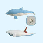 Dolphin Plush Thrusting Dildo Vibrator with a huggable design and hidden functional detail.