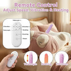 Remote control for Plush Bear Pillow Automatic Thrusting Dildo, featuring settings for speed, vibration, and heating.