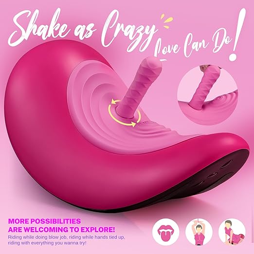 Remote Control Rotating Thrusting Ride-On Vibrator showcased with ergonomic design and multiple stimulation options.