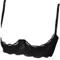French Lace Quarter Cup Bra Sheer Embroidered Sexy Lingerie Push Up
