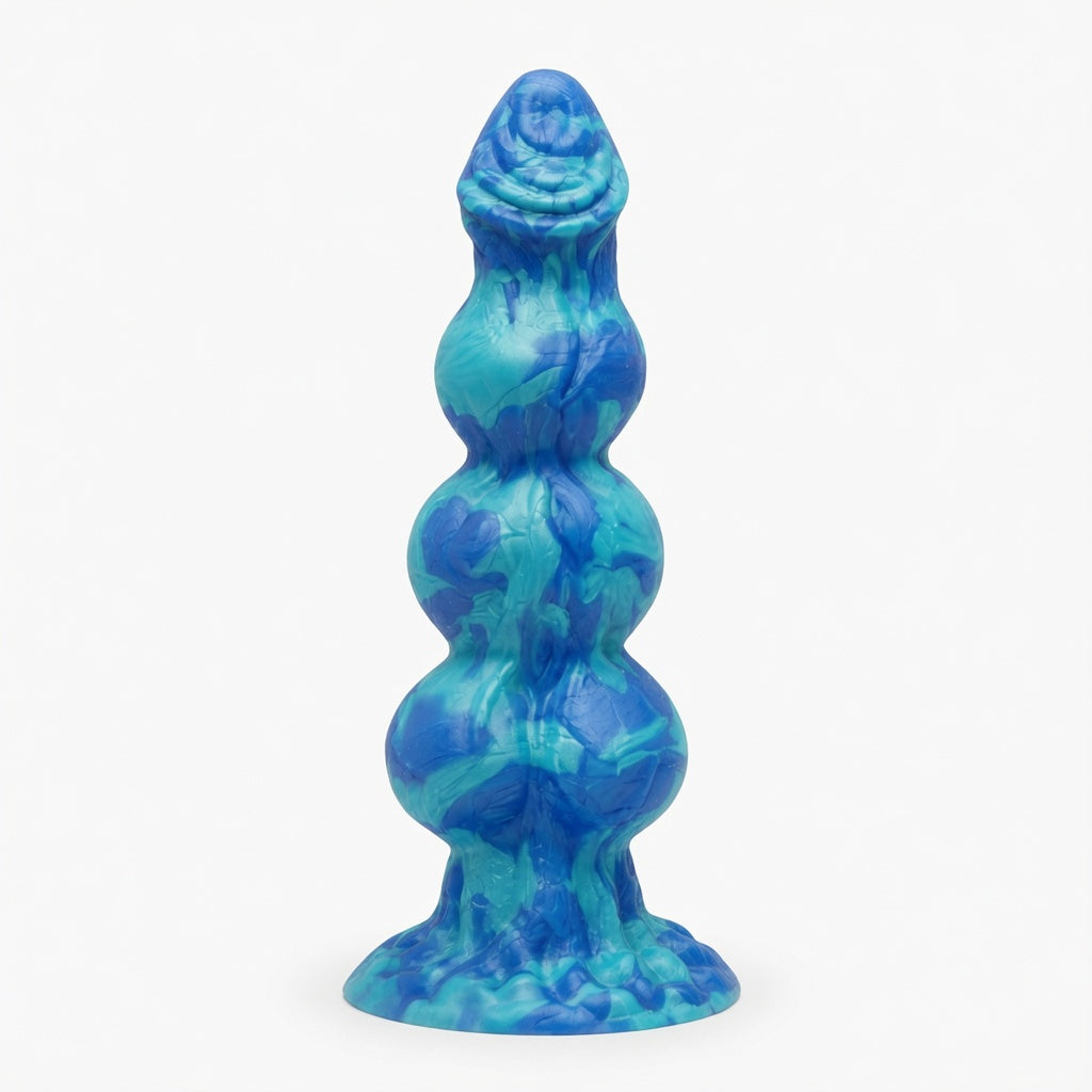 Thick Silicone Fantasy Knot Dildo with 3 Knots for Hands-Free G-Spot