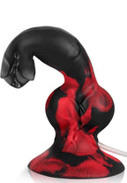 Silicone Ejaculating Fantasy Dildo designed for enhanced pleasure with two knots, showcasing unique colors and texture.