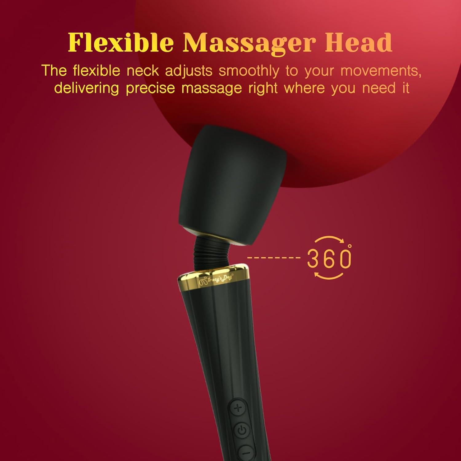 Wand Vibrator Kit with 4 Silicone Attachments, Cordless Massager with 3 Speeds & 5 Modes for Multi-Area Stimulation AM-001