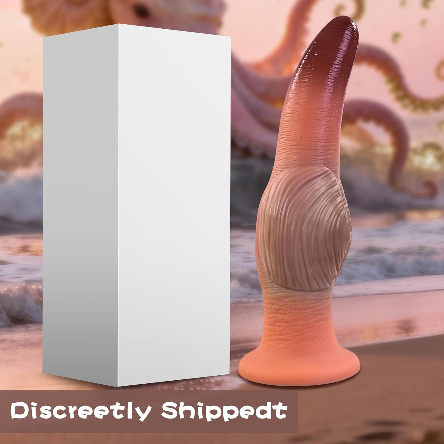 11.8" XL Silicone Fantasy Knot Dildo, 3.25" Suction Base