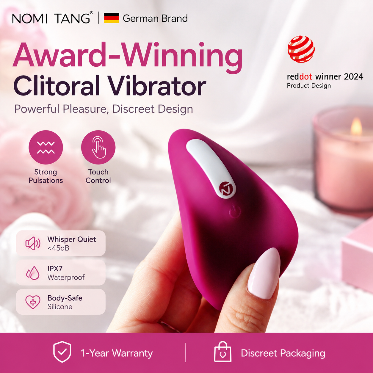 Wearable Clitoral Vibrator, 8 Modes, Waterproof – Better Than Chocolate 2