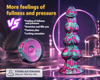 XL Silicone Fantasy Knot 8.5 inch Dildo with 3 Knots  for Anal Use