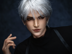 185cm Caucasian Silver-Haired Male Sex Doll with Gothic Style