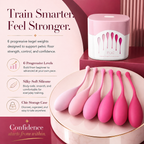 Six-stage pink Kegel training ball set with storage case