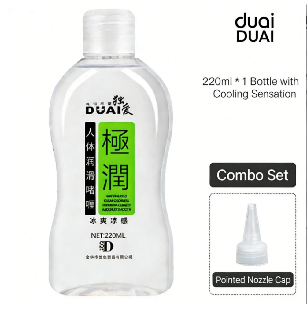  Water-Based Warming and Cooling Lubricant, 220ml bottle with cooling sensation for couples, anal play and massage.