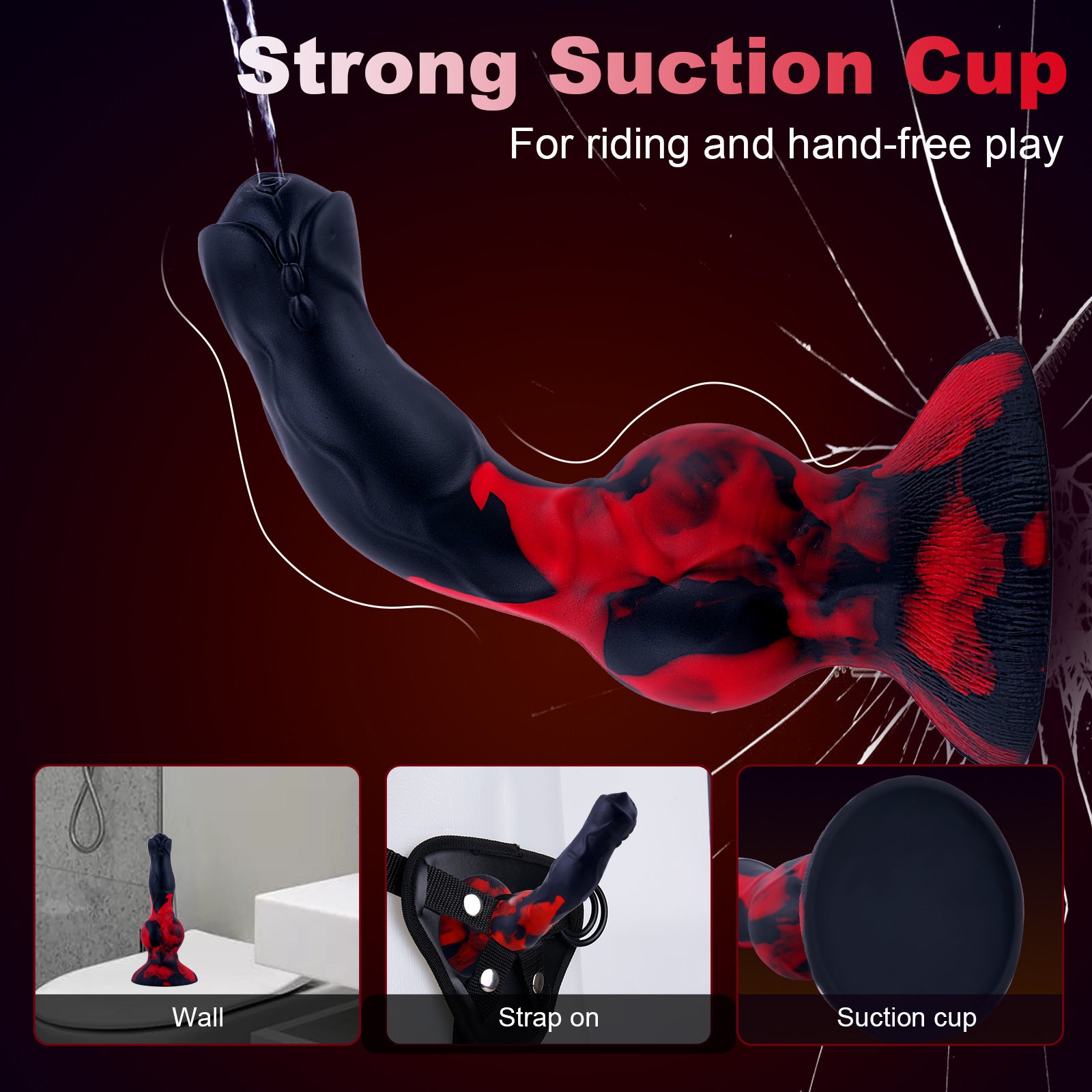 Silicone Ejaculating Fantasy Dildo with 2 Knots for  Anal Use