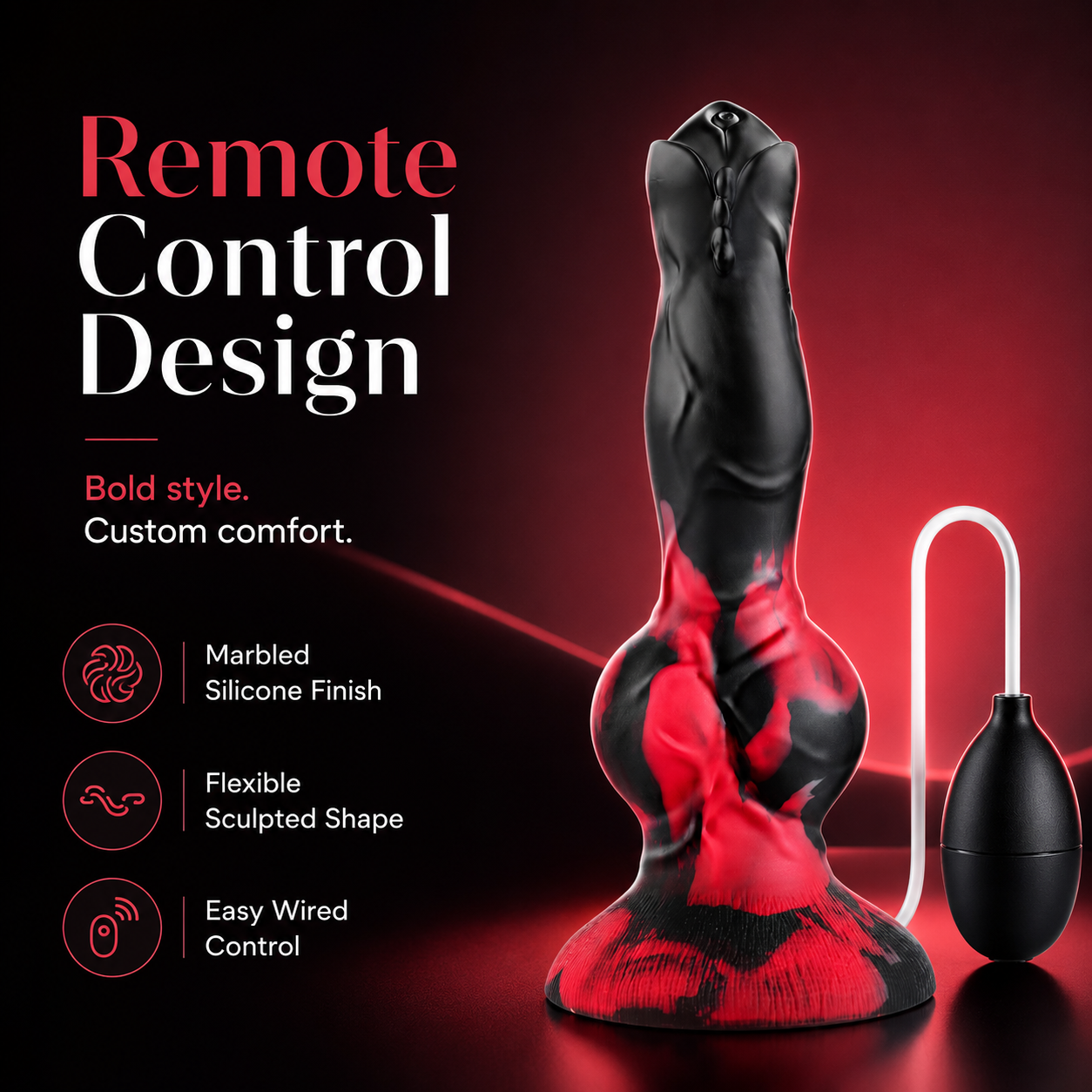 8.3" Silicone Ejaculating Dildo, Dual Knot Suction Cup