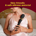 Wand Vibrator Kit with 4 Silicone Attachments, Cordless Massager with 3 Speeds & 5 Modes for Multi-Area Stimulation AM-001