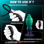 7.56 in Inflatable Silicone Fantasy Dildo with Adjustable Girth and Suction Base