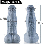 11" XL Silicone Fantasy Dildo, 3" Thick Dual Density