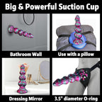 XL Silicone Fantasy Knot Dildo with powerful suction cup for versatile use on various surfaces.