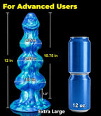12" XL Silicone Fantasy Knot Dildo with 3 Knots, Thick Design & Strong Suction Cup for Multi-Use AM-003