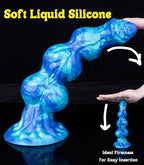 12" XL Silicone Fantasy Knot Dildo with 3 Knots, Thick Design & Strong Suction Cup for Multi-Use AM-003