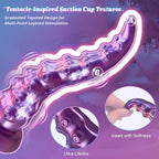 Fantasy Tentacle Vibrating Silicone Dildo showcasing tentacle-inspired suction cup textures for multi-point stimulation.