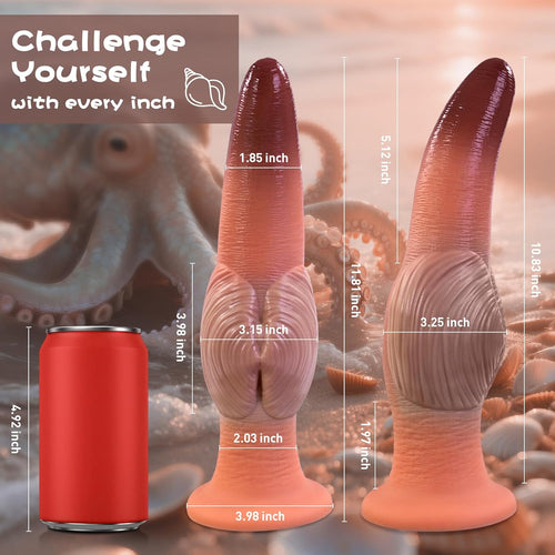 11.8" XL Silicone Fantasy Knot Dildo, 3.25" Suction Base