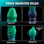 7.56 in Inflatable Silicone Fantasy Dildo with Adjustable Girth and Suction Base