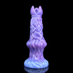 Powered Egg Laying Ovipositor in purple and blue swirling silicone design, ideal for vaginal self-pleasure.