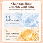 Peach Water-Based Personal Lubricant key ingredients - Purified Water and Plant Glycerin for gentle moisturizing and silky smooth feel