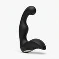 Black vibrating prostate massager on a clean white background