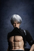 185cm Caucasian Silver-Haired Male Sex Doll with Gothic Style
