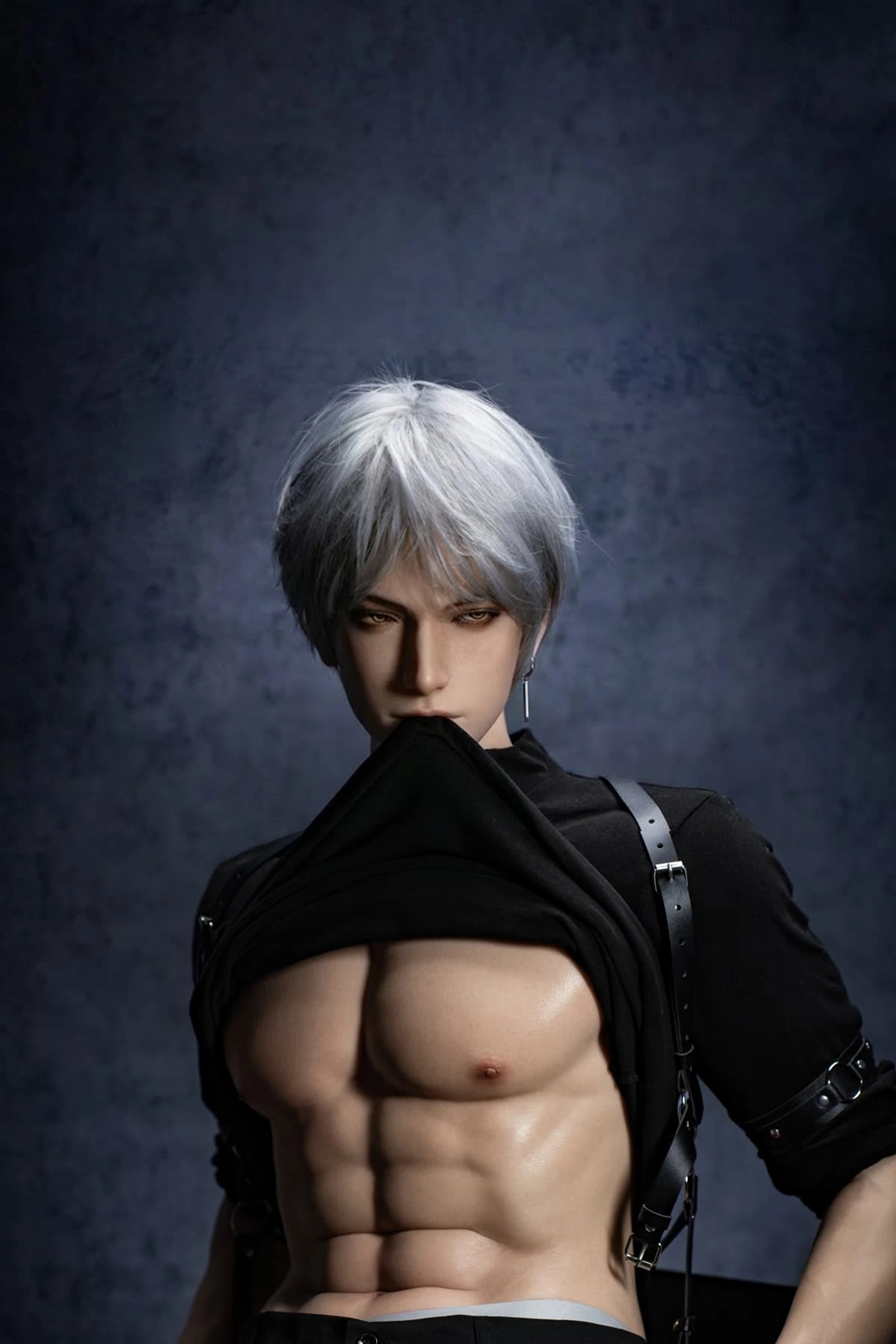 185cm Caucasian Silver-Haired Male Sex Doll with Gothic Style