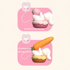 kawaii bunny vibrator attachments showing strawberry and carrot modes