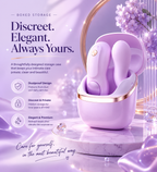 Detachable Suction app Vibrator in elegant storage case designed for discreet and premium protection.